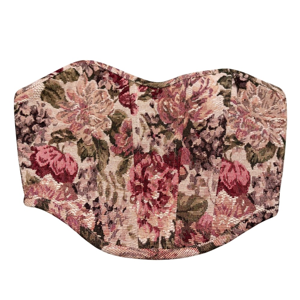 Floral Cottagecore Tapestry Strapless Altar'd State Corset Top Womens Small